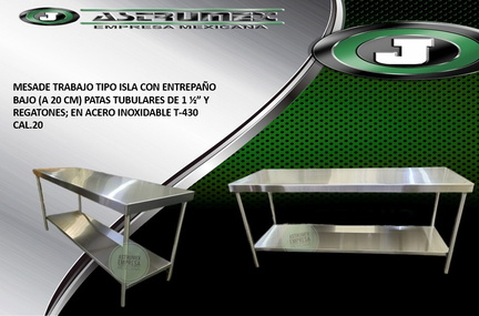 MESA ISLA CON ENTREPAÑO