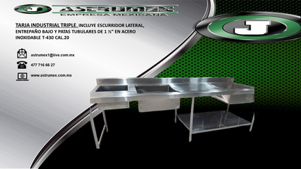 TARJA TRES TINAS ESPECIAL CON ESCURRIDOR